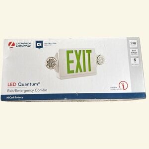 Lithonia Lighting Exit Emergency Light LHQM Series Integrated LED White Green